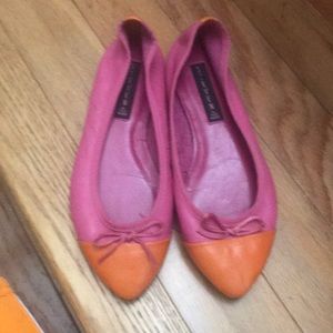 Steven madden flats pink and orange.